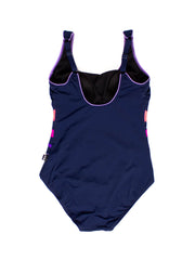 TYR Solid Stripe Panel Tank In Navy/Pink, view 2, click to see full size
