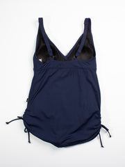 TYR One Piece Solid V-Neck Sheath In Navy, view 4, click to see full size