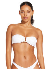 Vitamin A Astrid Bandeau In White EcoRib BT, view 1, click to see full size