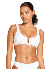 Vitamin A Astrid Bralette In White EcoRib BT, view 1, click to see full size
