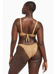 Vitamin A Demi Top In Golden Glow Metallic, view 2, click to see full size