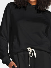 Vitamin A Emery Fleece Hoodie in EcoSoft Black, view 3, click to see full size