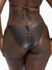 Vitamin A Elle Tie Side Bottom In Graphite Metallic, view 2, click to see full size