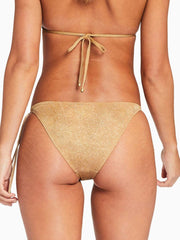 Vitamin A Elle Tie Side Bottom in Golden Glow Metallic, view 2, click to see full size