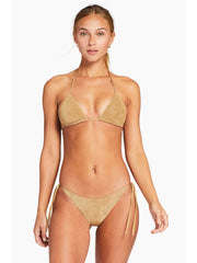 Vitamin A Elle Tie Side Bottom in Golden Glow Metallic, view 4, click to see full size