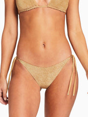 Vitamin A Elle Tie Side Bottom in Golden Glow Metallic, view 1, click to see full size