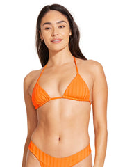Vitamin A Gia Triangle Top In Tangerine SuperRib, view 1, click to see full size