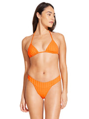 Vitamin A Gia Triangle Top In Tangerine SuperRib, view 3, click to see full size