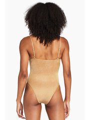 Vitamin A Jenna Bodysuit in Golden Glow Metallic, view 2, click to see full size