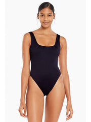 Vitamin A Reese One Piece in Black Ecotex, view 1, click to see full size