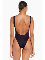 Vitamin A Reese One Piece in Black Ecotex, view 2, click to see full size