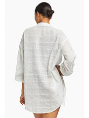 Vitamin A Sarita Shirt Dress In Organic Shimmer Cotton, view 2, click to see full size