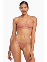 Vitamin A Cali High Leg in Pink Sands Shimmer Rib, view 3, click to see full size