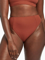 Vitamin A Sienna High Waist In Copper EcoRib, view 1, click to see full size