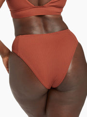 Vitamin A Sienna High Waist In Copper EcoRib, view 2, click to see full size