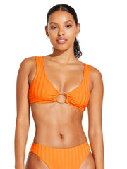 Vitamin A Skylar Top In Tangerine SuperRib, view 1, click to see full size