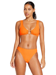 Vitamin A Skylar Top In Tangerine SuperRib, view 3, click to see full size