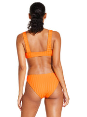 Vitamin A Skylar Top In Tangerine SuperRib, view 2, click to see full size