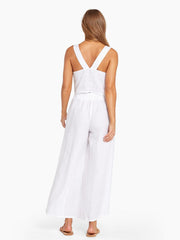 Vitamin A Tallows Wide Leg Pant in EcoLinen White, view 2, click to see full size