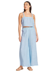 Vitamin A Tallows Wide Leg Pant In Celeste EcoLinen, view 3, click to see full size