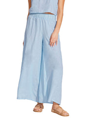 Vitamin A Tallows Wide Leg Pant In Celeste EcoLinen, view 1, click to see full size