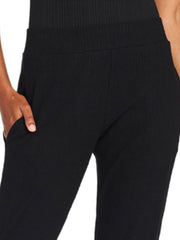 Vitamin A West Pant in Black Organic Rib, view 3, click to see full size