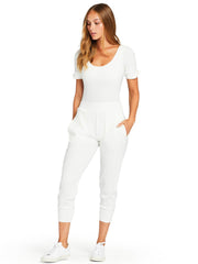 Vitamin A West Bodysuit in White Organic Rib, view 4, click to see full size