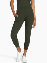Vitamin A West Pant in Forest Organic Rib, view 1, click to see full size
