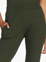 Vitamin A West Pant in Forest Organic Rib, view 3, click to see full size