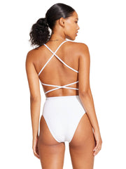 Vitamin A Yara Wrap One Piece In White EcoRib BT, view 2, click to see full size
