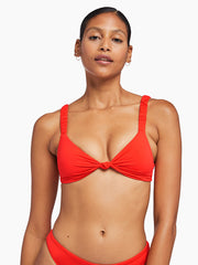 Vitamin A Zuri Bralette in Poppy EcoLux, view 1, click to see full size
