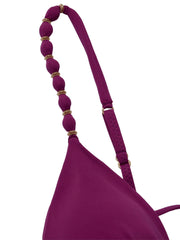 ViX Beads Parallel Triangle Top in Plum, view 5, click to see full size