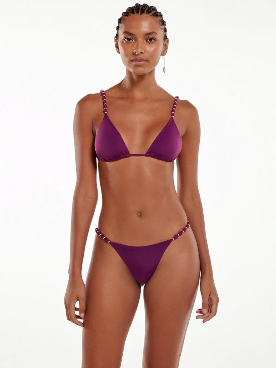 ViX Beads Parallel Triangle Top in Plum